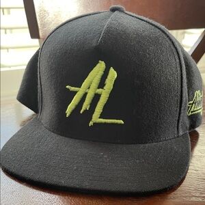 Black Cap with Green Embroidery